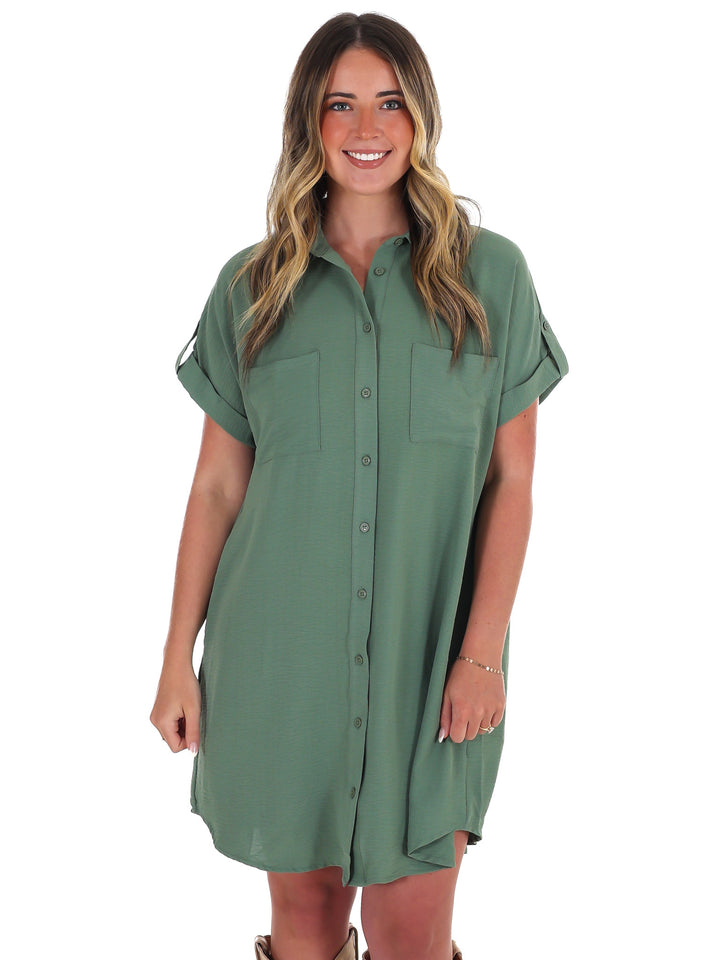 All the Reason Button Up Shirt Dress