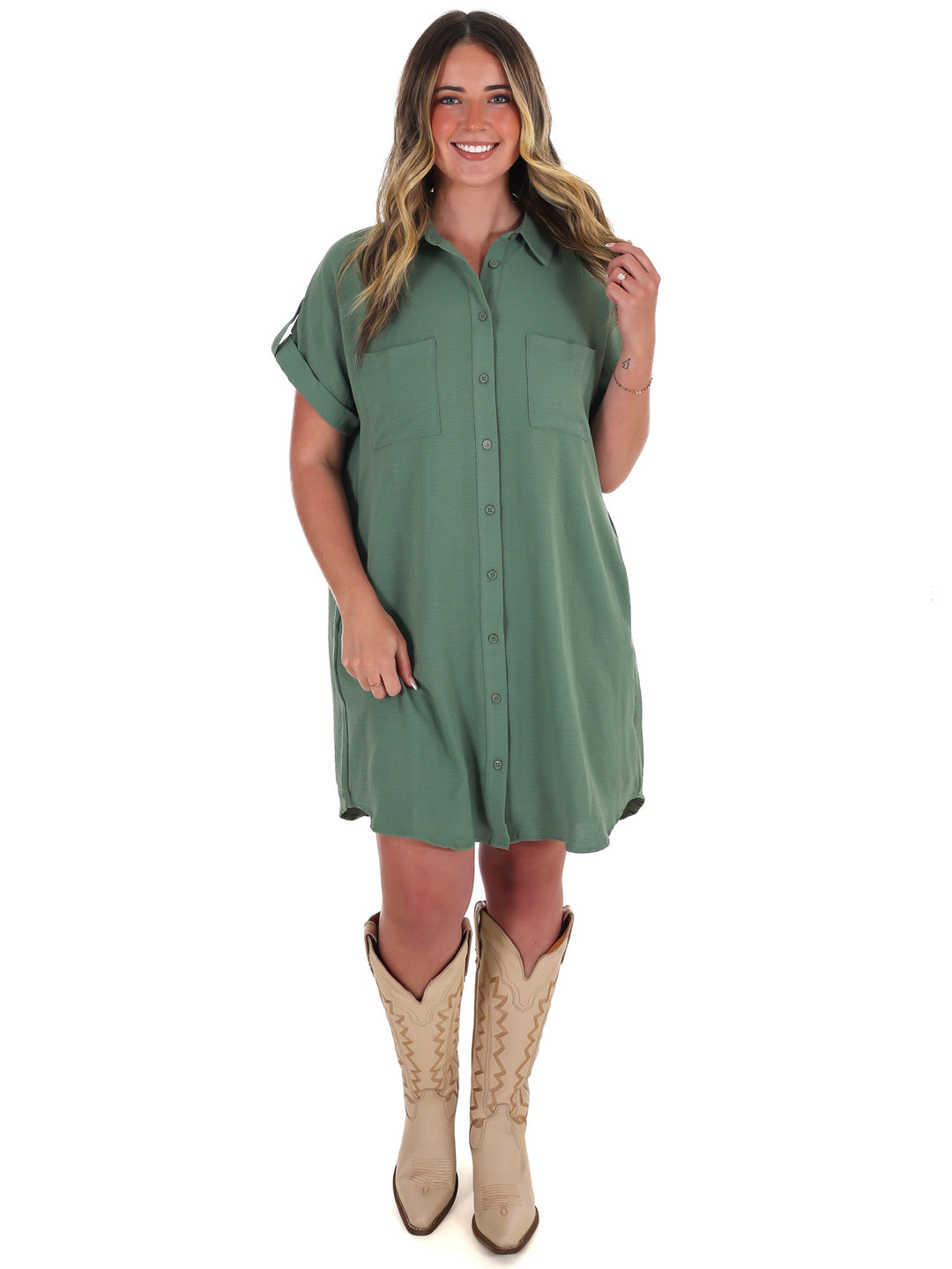 All the Reason Button Up Shirt Dress