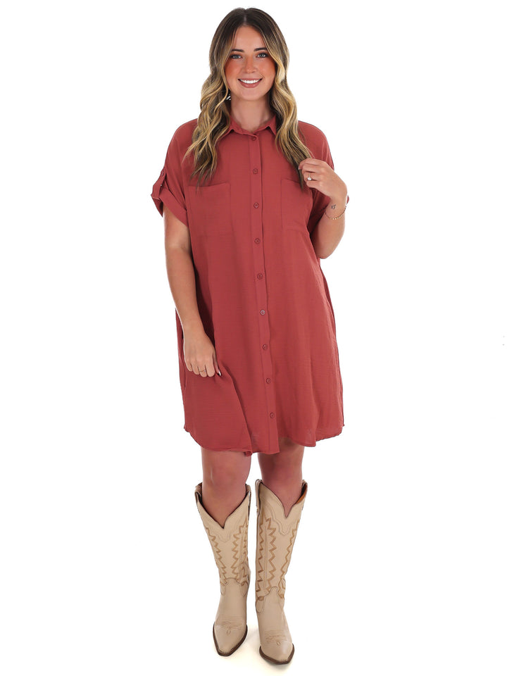 All the Reason Button Up Shirt Dress
