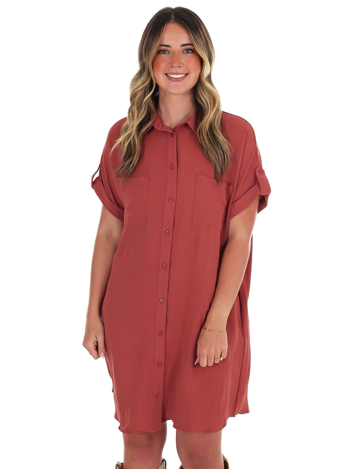 All the Reason Button Up Shirt Dress