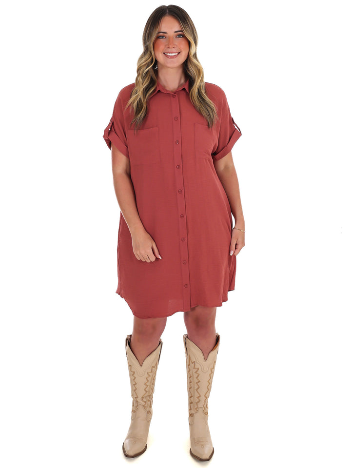 All the Reason Button Up Shirt Dress