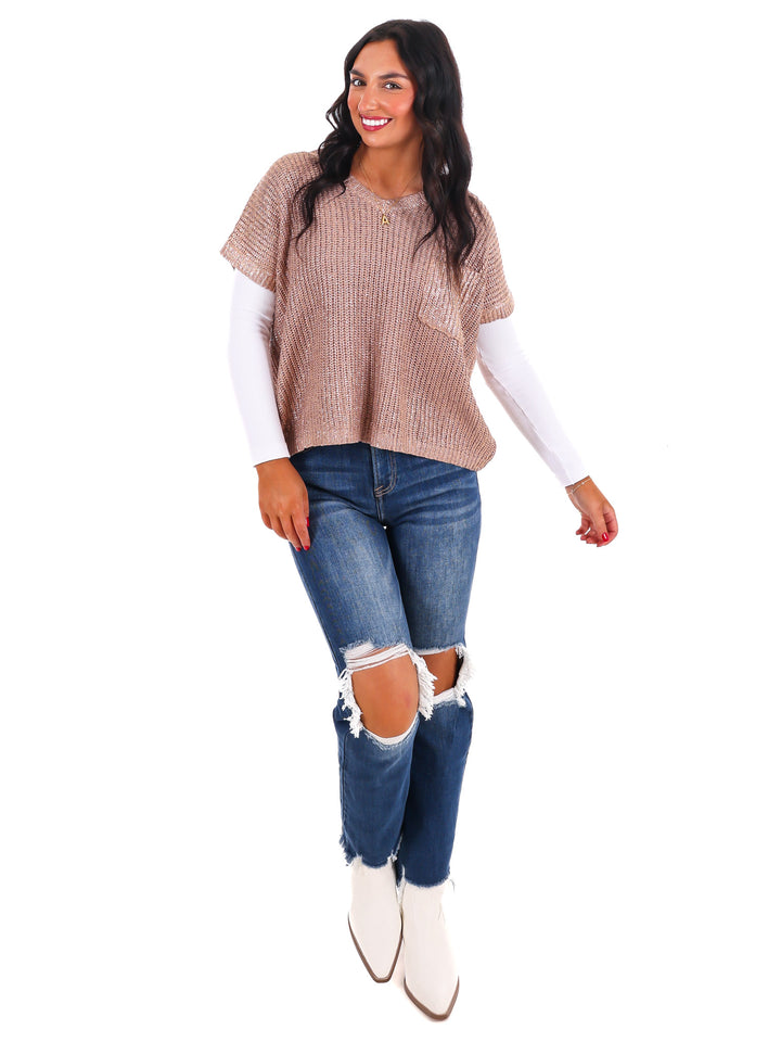 Sure to Dazzle Metallic Sweater