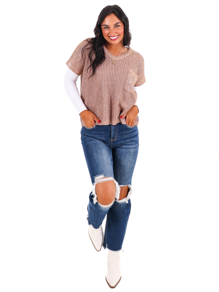 Sure to Dazzle Metallic Sweater