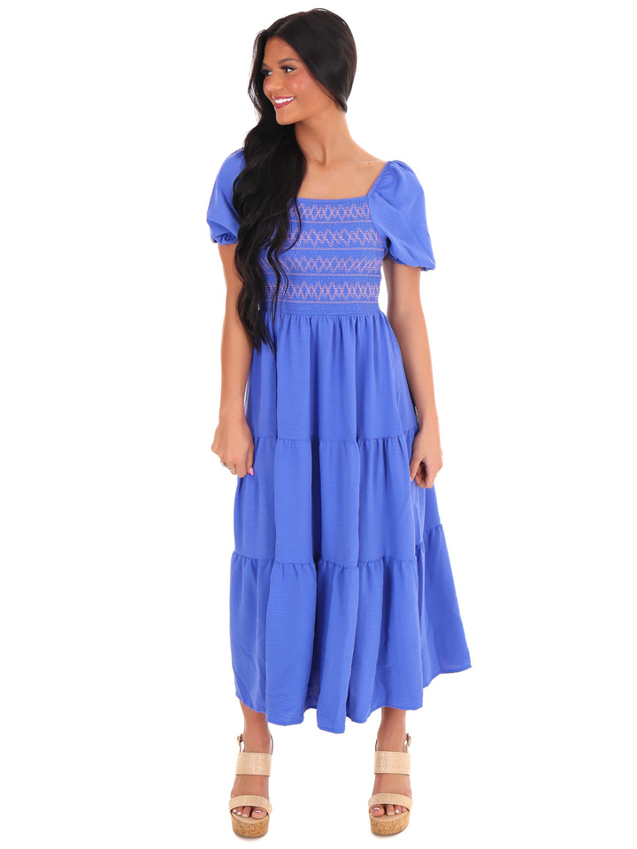 Love Song Embroidered Midi Dress