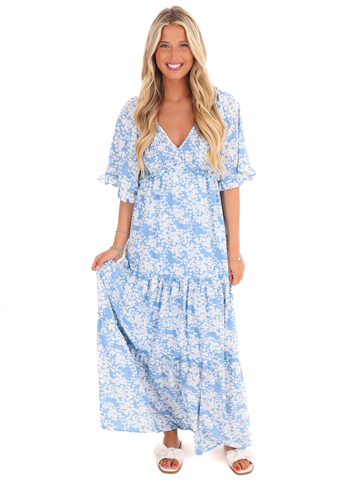 Make Me Smile V-Neck Maxi Dress