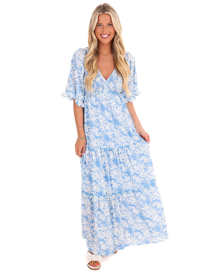 Make Me Smile V-Neck Maxi Dress