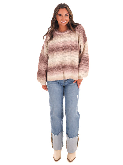 Blissful Comfort Ombre Stripe Sweater