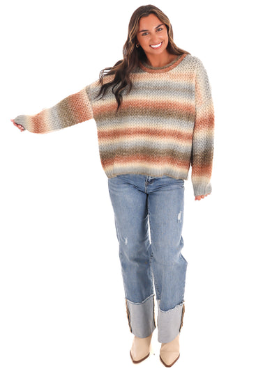 Blissful Comfort Ombre Stripe Sweater