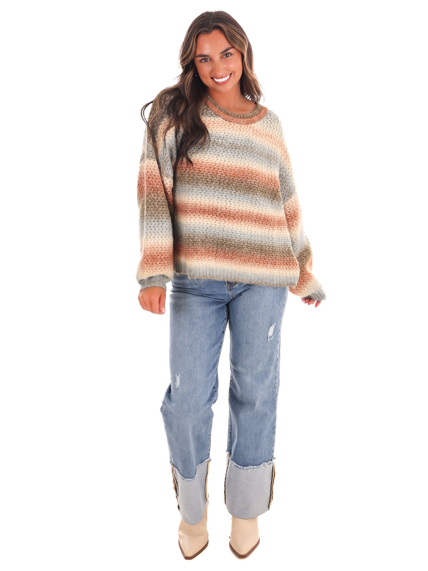 Blissful Comfort Ombre Stripe Sweater