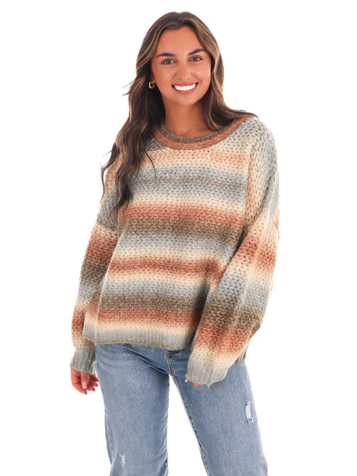 Blissful Comfort Ombre Stripe Sweater