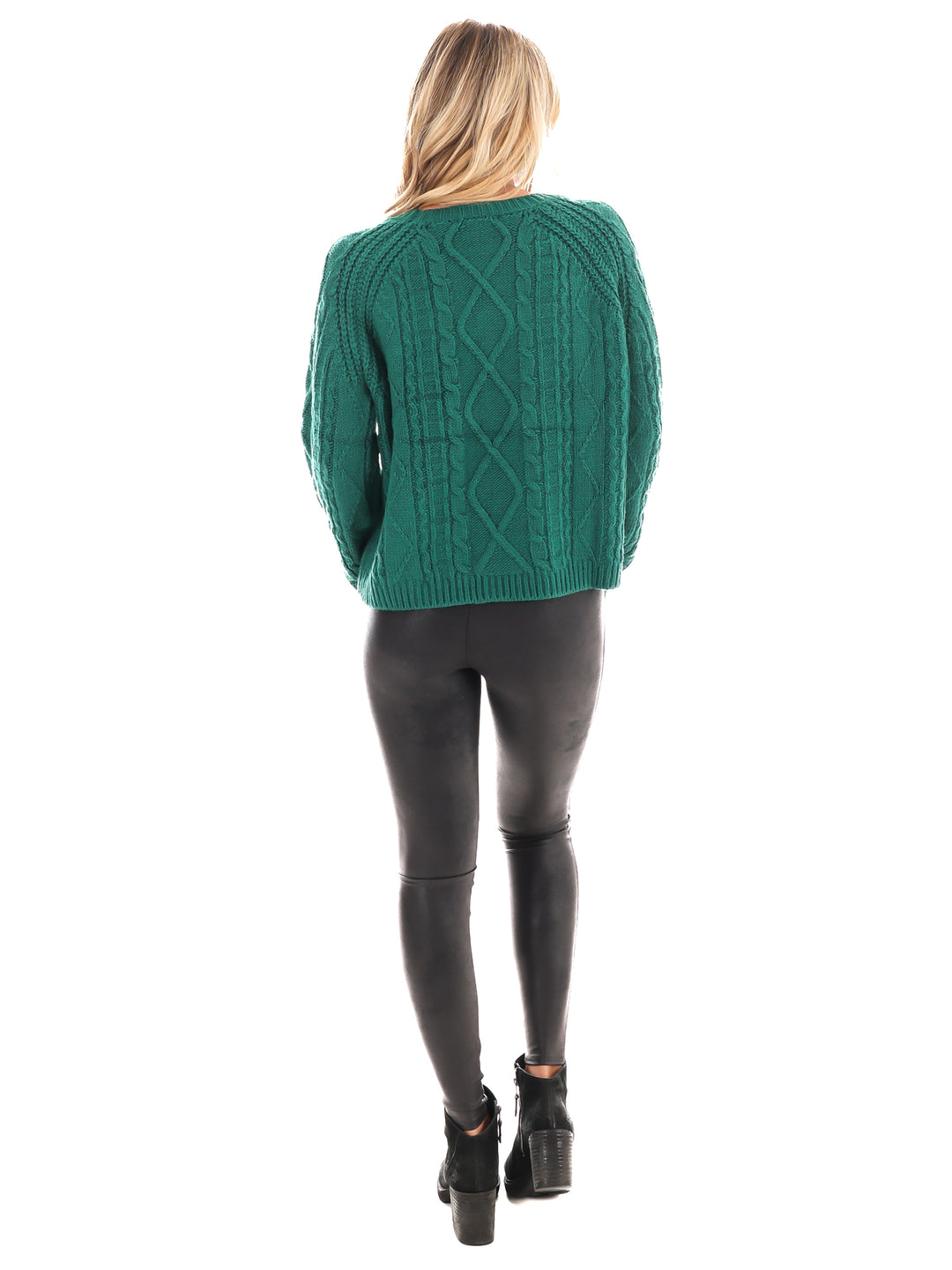 Radiant Rhinestone Cable Knit Sweater