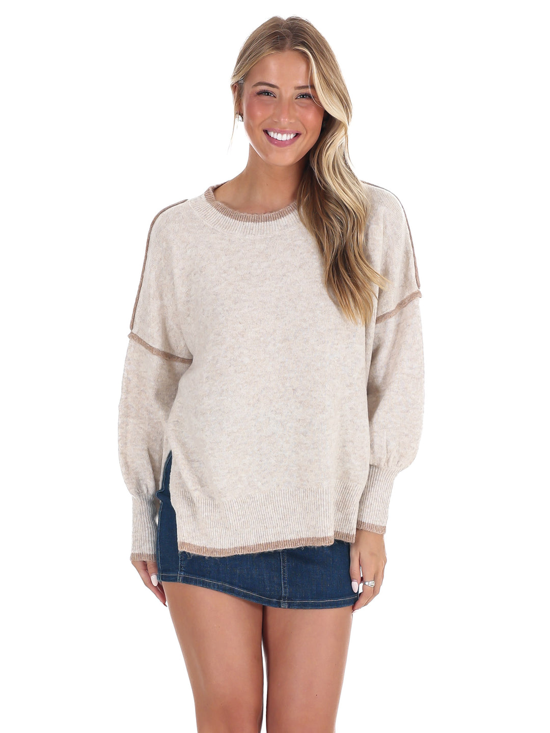 Warm Hug Contrast Sweater