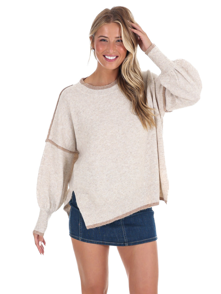 Warm Hug Contrast Sweater