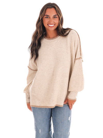 Warm Hug Contrast Sweater