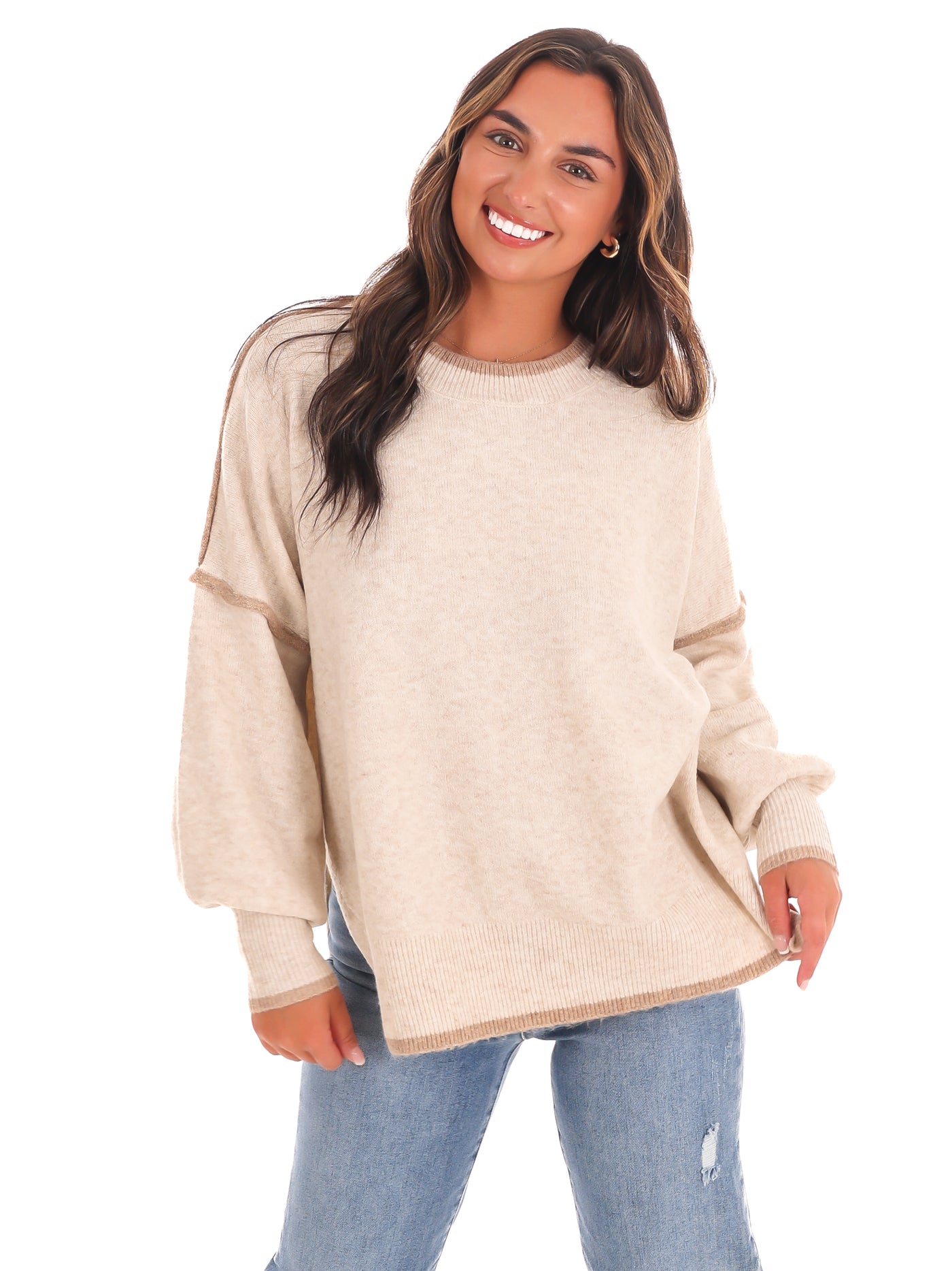 Warm Hug Contrast Sweater