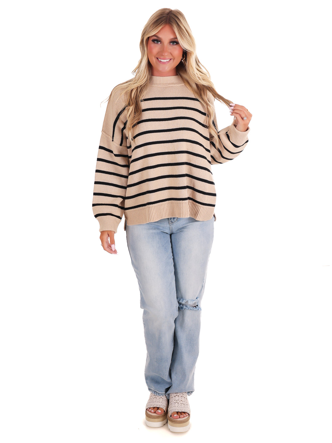 Playful Charm Stripe Sweater