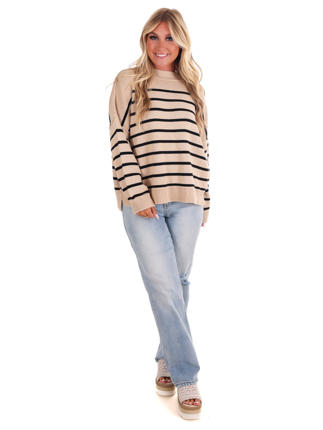 Playful Charm Stripe Sweater