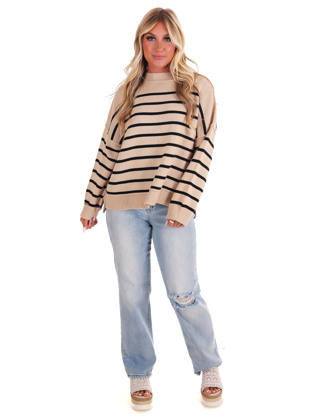 Playful Charm Stripe Sweater