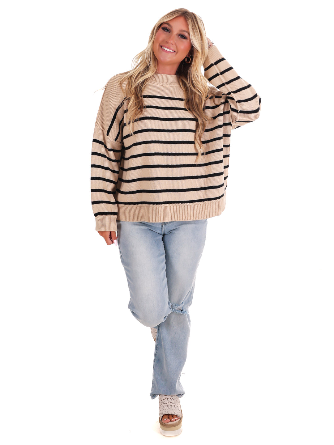 Playful Charm Stripe Sweater