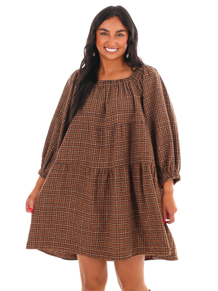 Pocketful of Plaid Tiered Dress