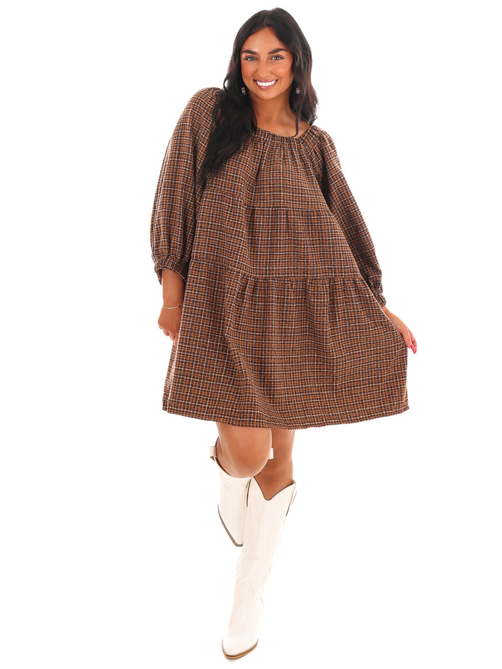 Pocketful of Plaid Tiered Dress