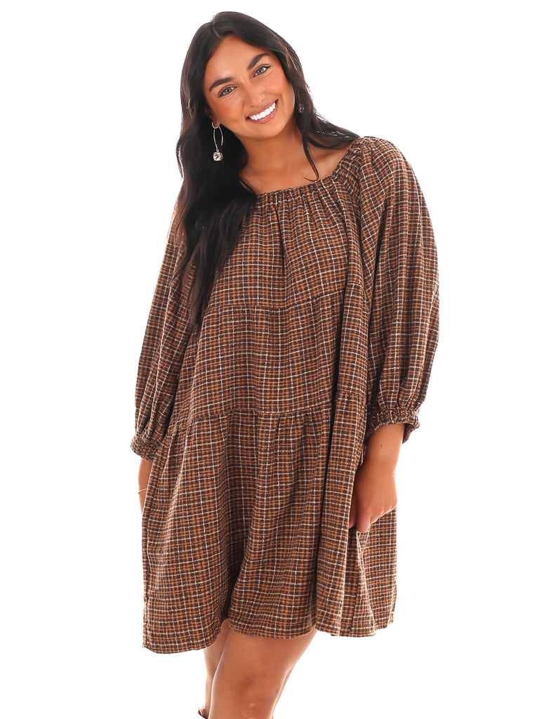 Pocketful of Plaid Tiered Dress  Josie's Boutique