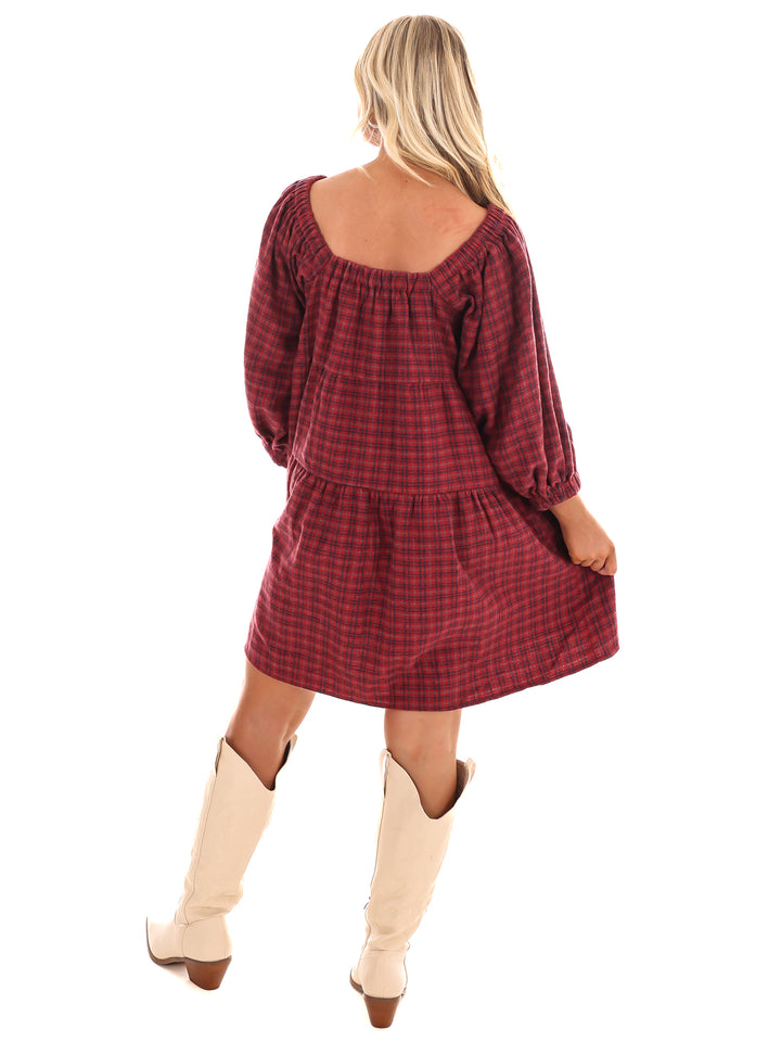 Pocketful of Plaid Tiered Dress