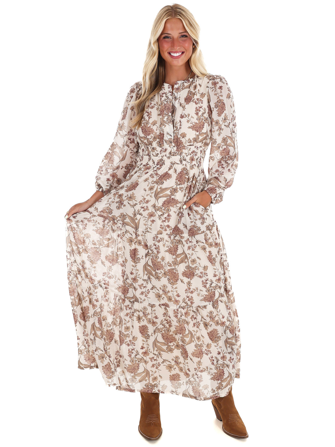 Nothing but Time Floral Maxi Dress