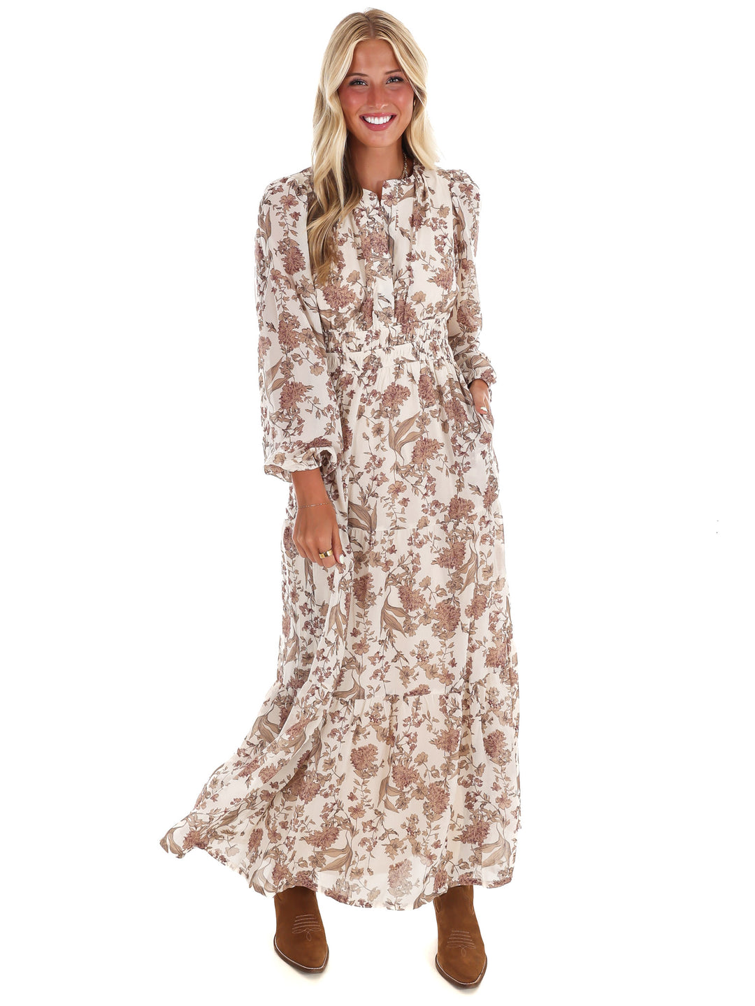 Nothing but Time Floral Maxi Dress