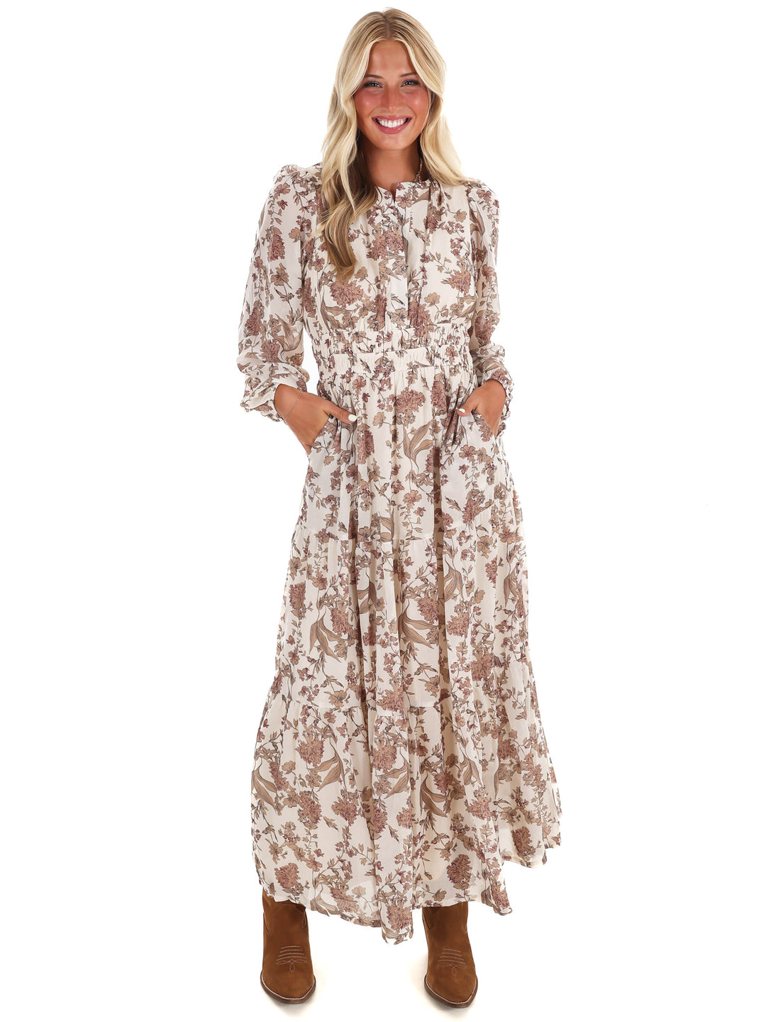 Nothing but Time Floral Maxi Dress