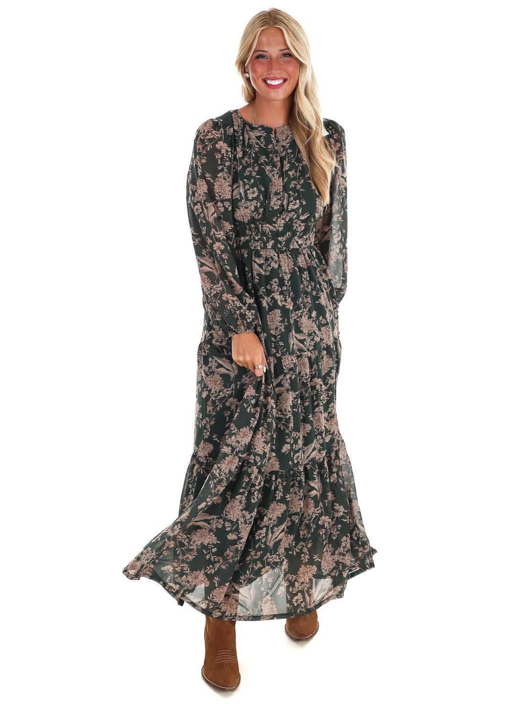 Nothing but Time Floral Maxi Dress