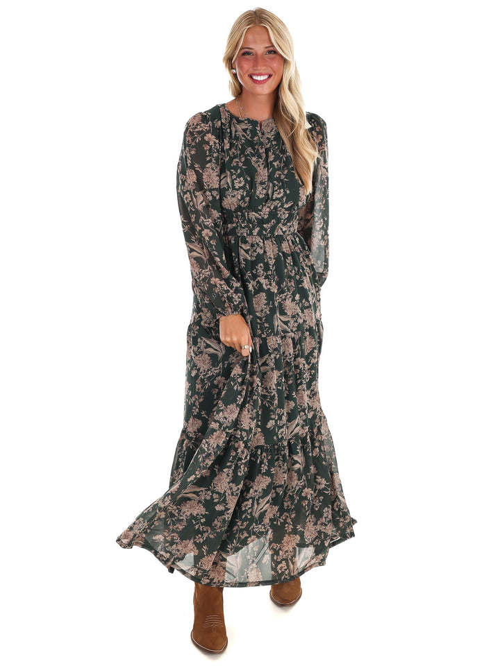 Nothing but Time Floral Maxi Dress