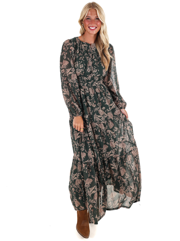 Nothing but Time Floral Maxi Dress
