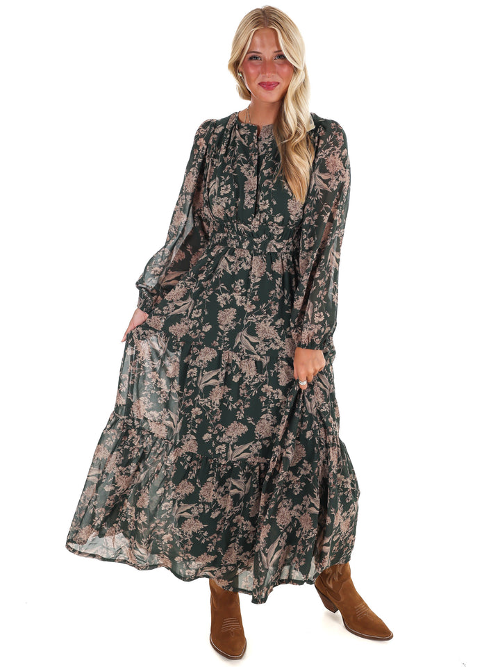 Nothing but Time Floral Maxi Dress