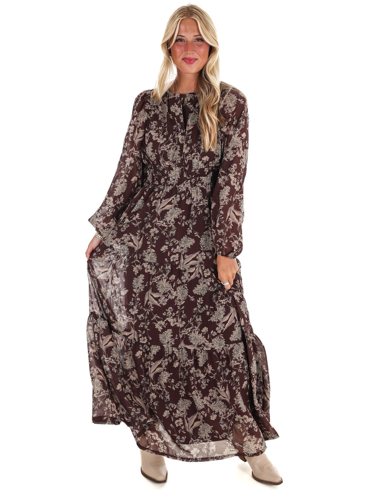 Nothing but Time Floral Maxi Dress