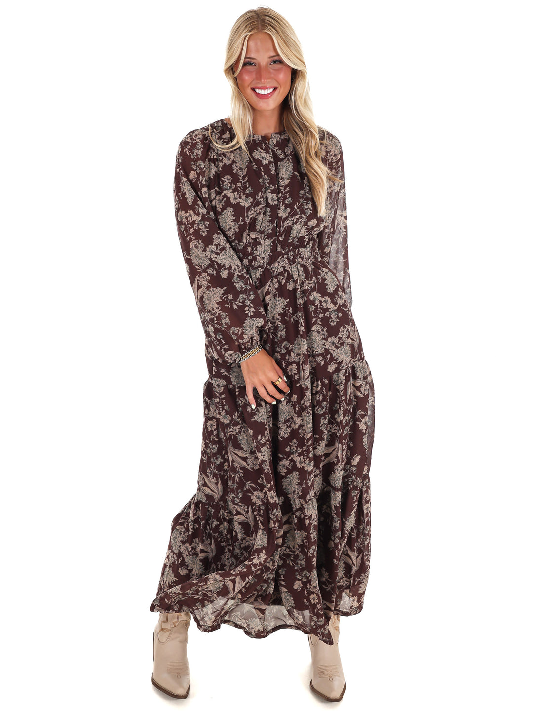Nothing but Time Floral Maxi Dress