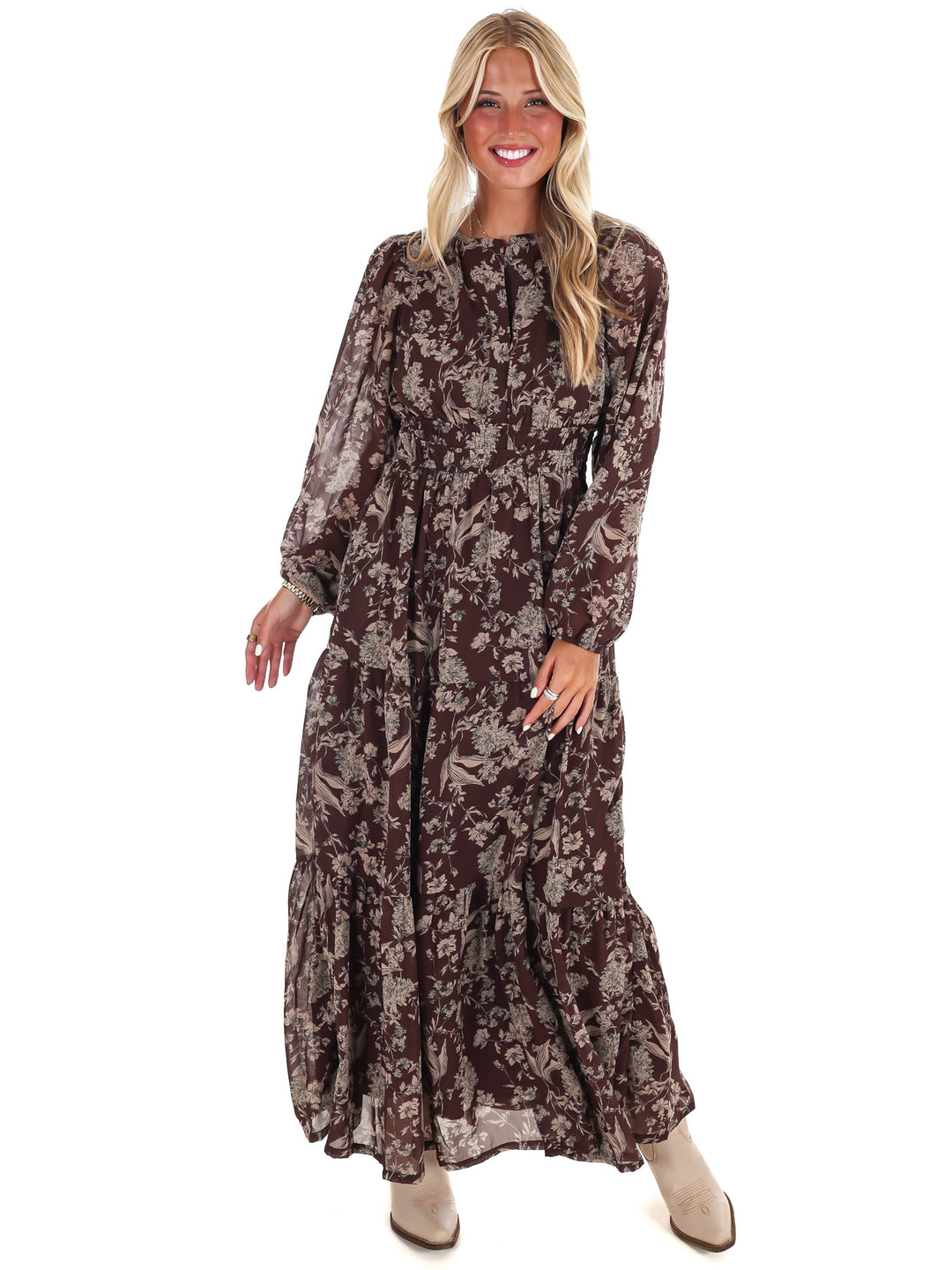 Nothing but Time Floral Maxi Dress