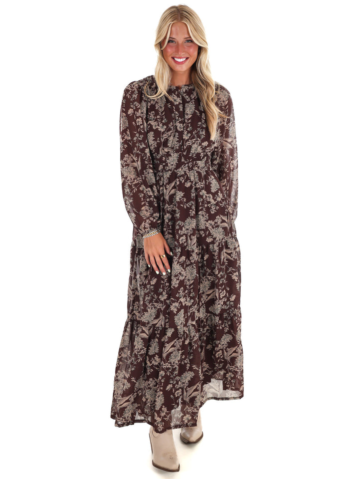 Nothing but Time Floral Maxi Dress