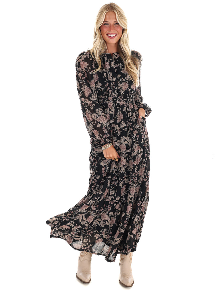 Nothing but Time Floral Maxi Dress