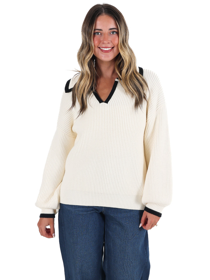 City Stroll V-Neck Sweater