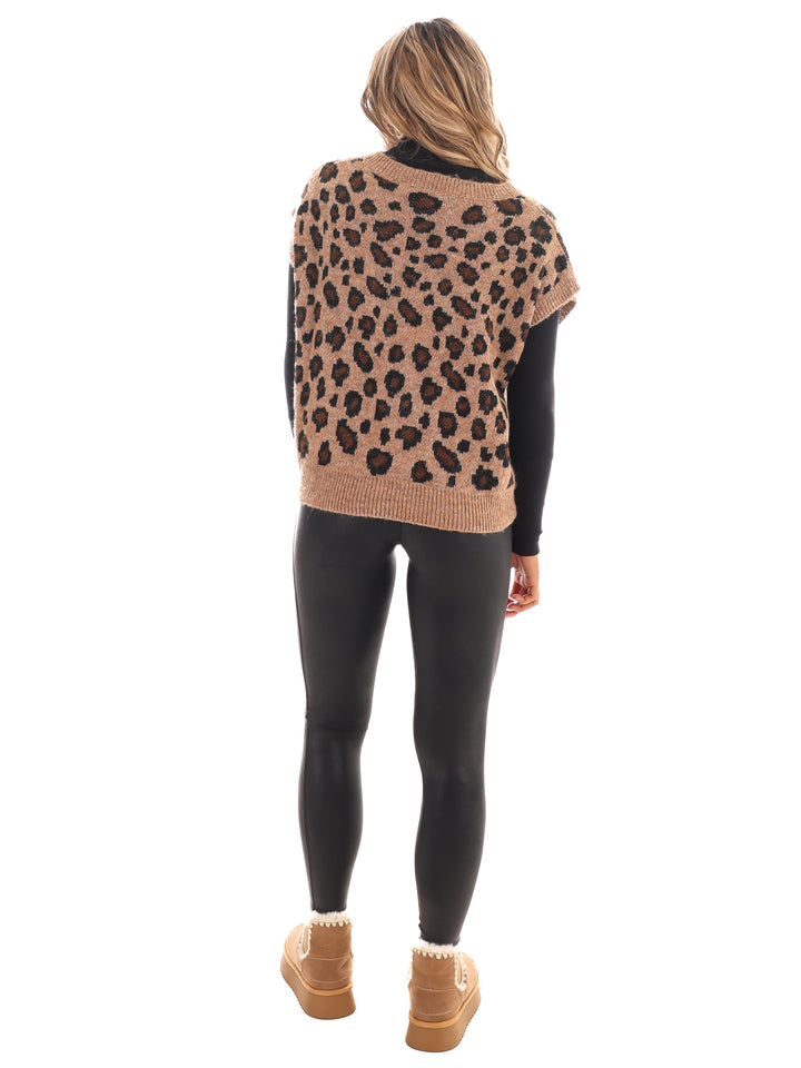 Fierce & Cozy Leopard Sweater Vest