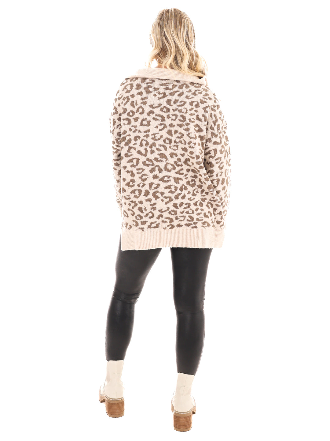 Leopard Luxe Half Zip Sweater