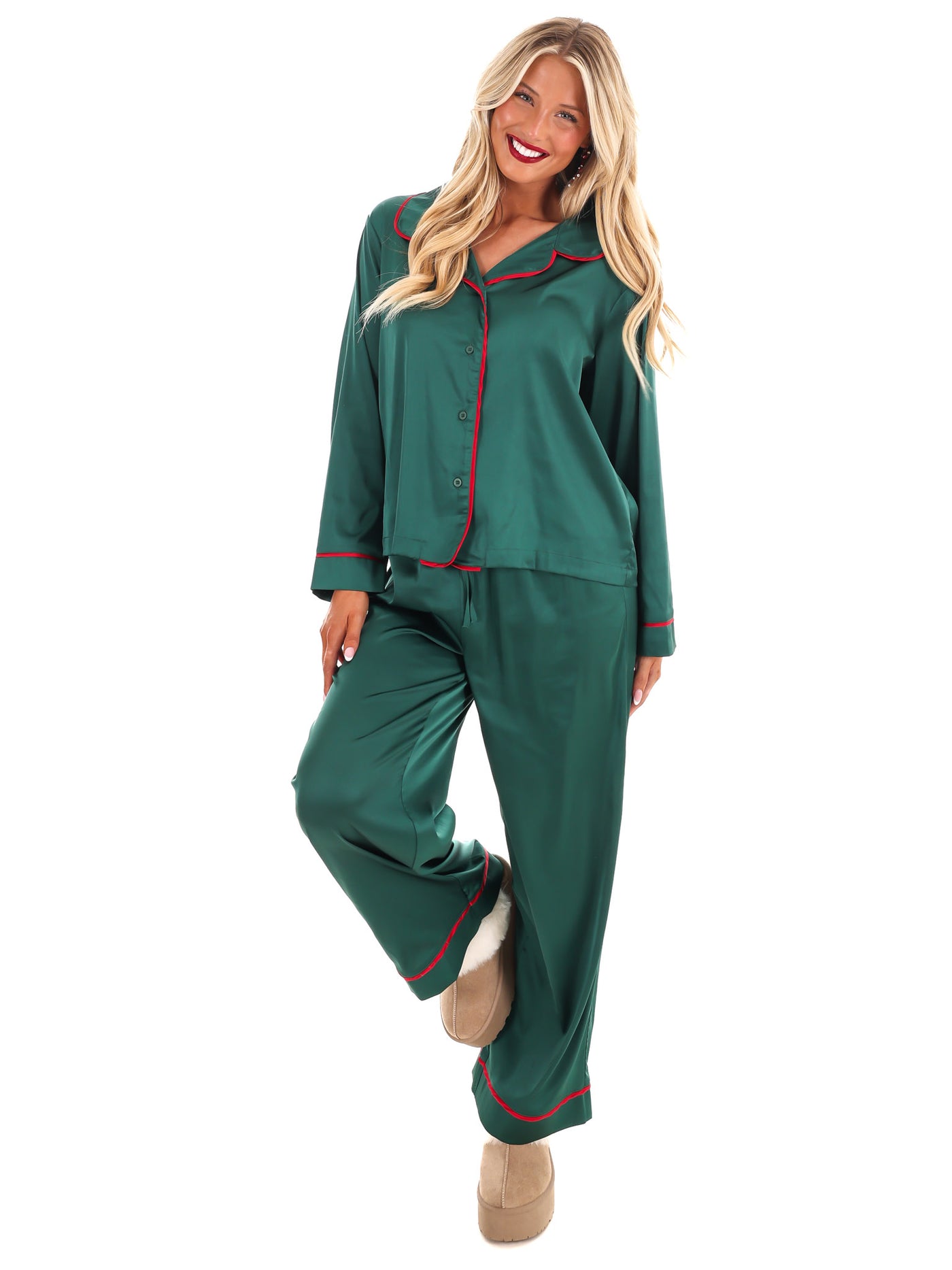 Cozy Claus Satin Christmas Pajamas