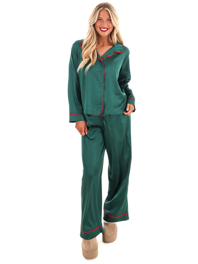 Cozy Claus Satin Christmas Pajamas