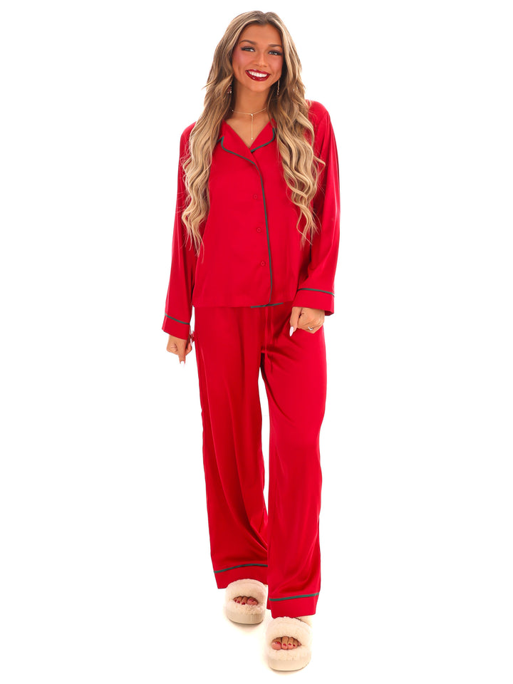 Cozy Claus Satin Christmas Pajamas