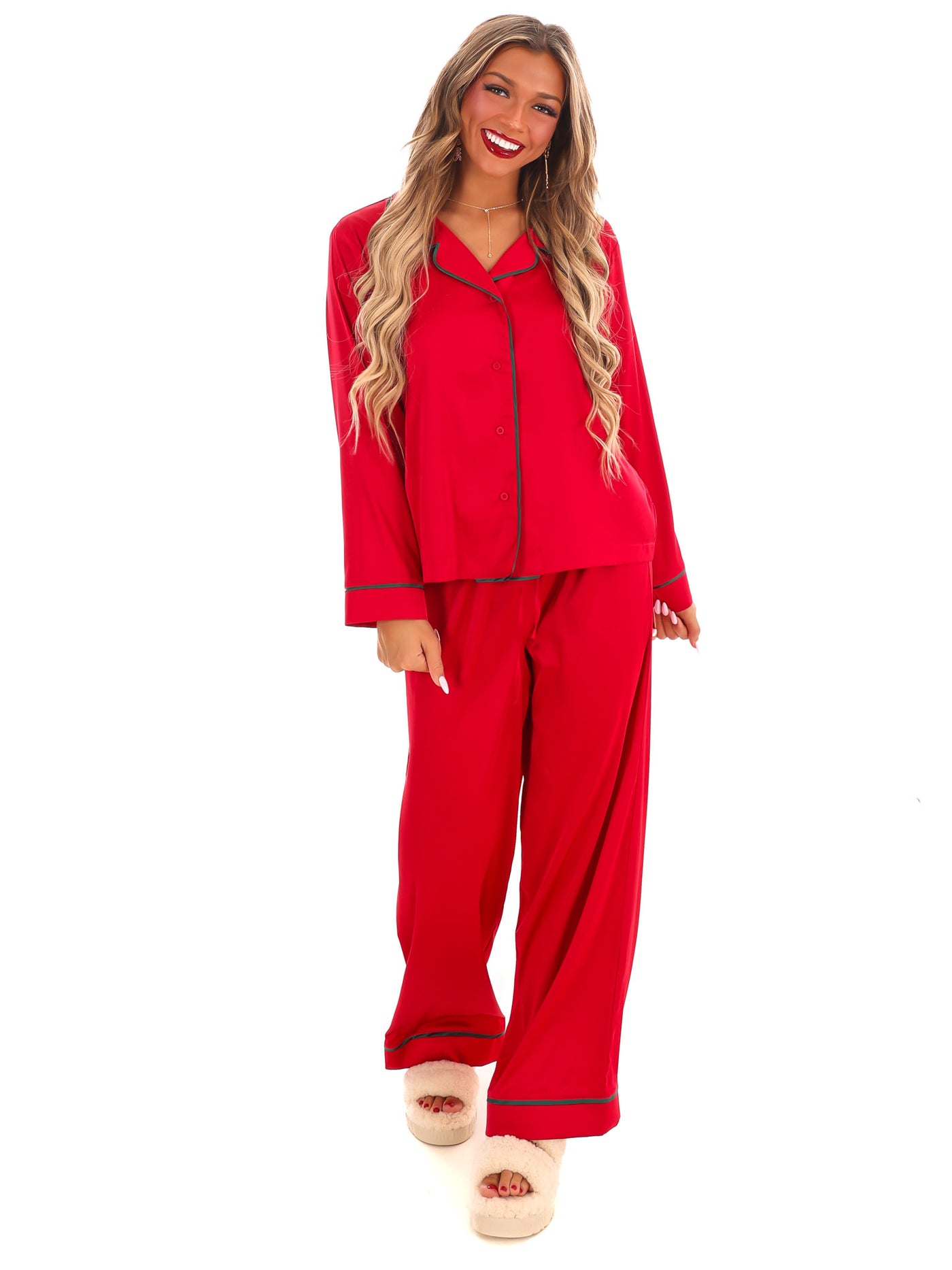 Cozy Claus Satin Christmas Pajamas