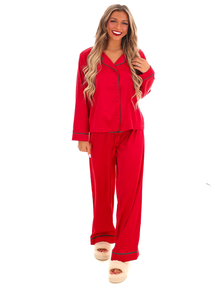 Cozy Claus Satin Christmas Pajamas