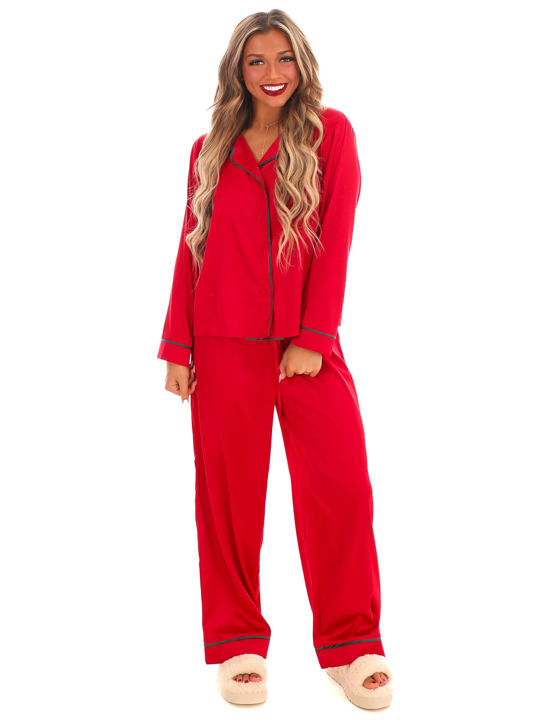 Cozy Claus Satin Christmas Pajamas