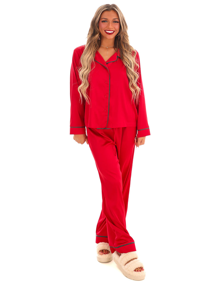 Cozy Claus Satin Christmas Pajamas