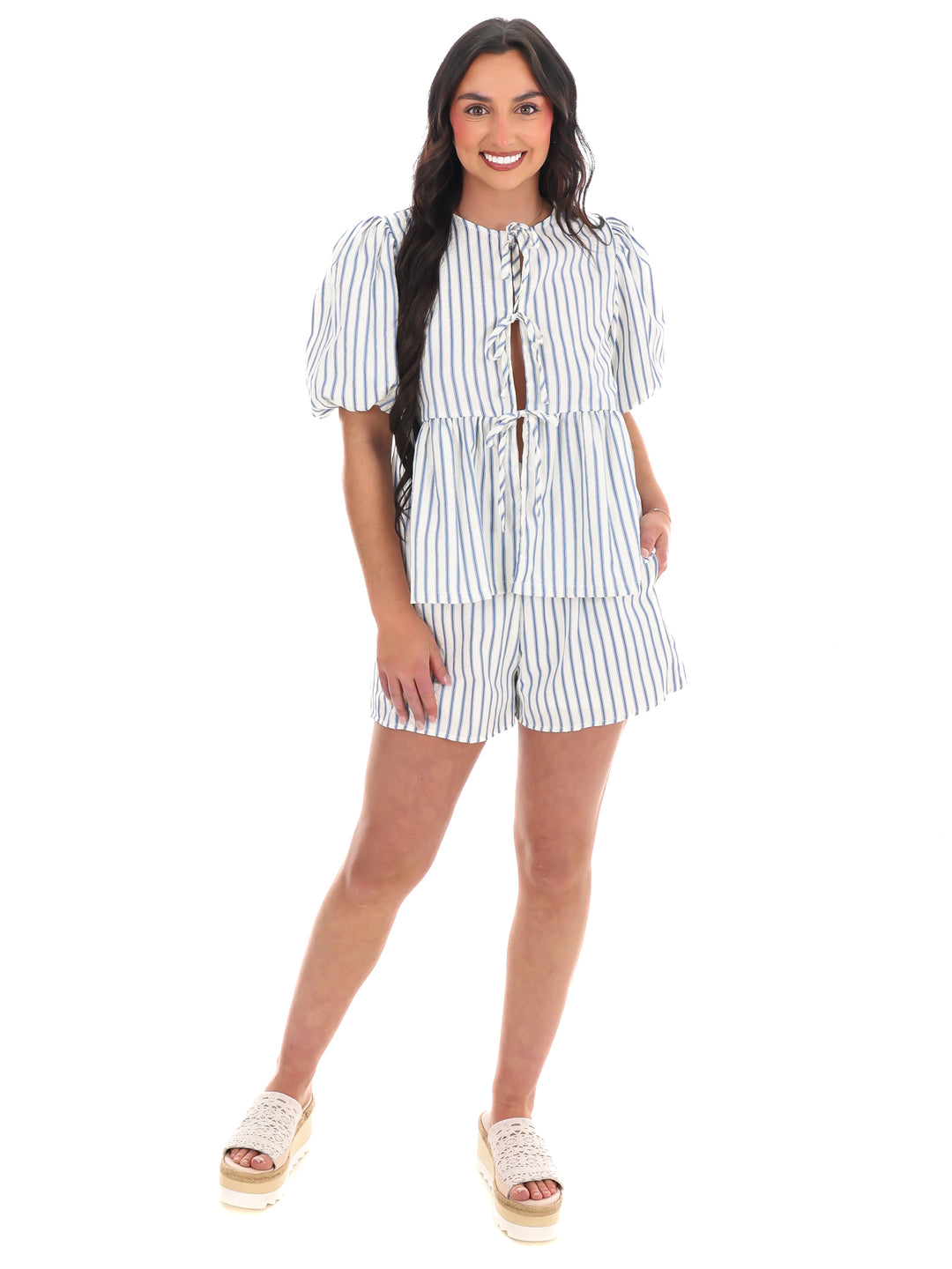 Miracles Happen Stripe Two Piece Set